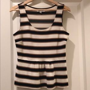 Classy striped peplum top